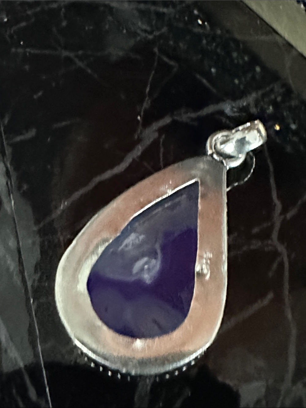 Artisan Handcrafted Purple Teardrop DYED AGATE Pendant Necklace - Picture 7 of 13